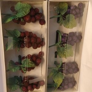 Pier 1 Beaded Fruit Napkin Rings. 2 sets of 4 each.